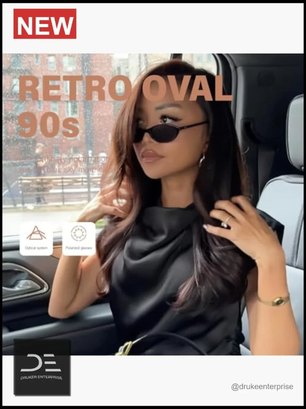 Retro Oval Sunglasses 90s Cat Eye Y2k UV Protection Narrow Shades